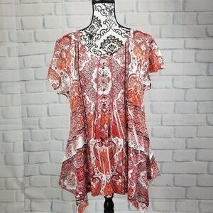 Style &co sz l stretch knit short sleeve top